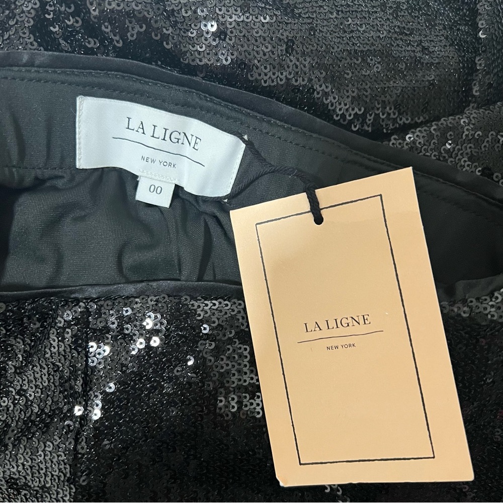 NEW NWT La Ligne Oona Sequined Pant In Black - Picture 9 of 12